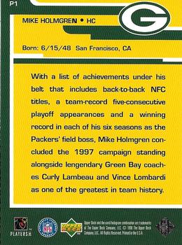 1998 Upper Deck ShopKo Green Bay Packers I - Leaders of the Pack Title Defense #P1 Mike Holmgren Back