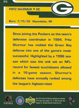 1998 Upper Deck ShopKo Green Bay Packers I - Leaders of the Pack Title Defense #P3 Fritz Shurmur Back