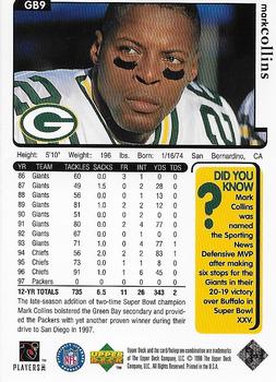 1998 Upper Deck ShopKo Green Bay Packers I - Title Defense #GB9 Mark Collins Back