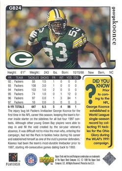 1998 Upper Deck ShopKo Green Bay Packers I - Title Defense #GB24 George Koonce Back