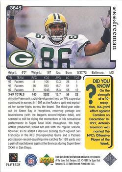 1998 Upper Deck ShopKo Green Bay Packers I - Title Defense #GB45 Antonio Freeman Back
