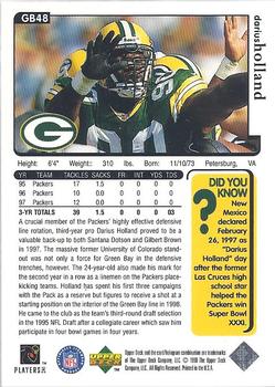 1998 Upper Deck ShopKo Green Bay Packers I - Title Defense #GB48 Darius Holland Back