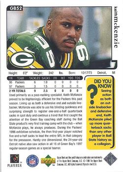 1998 Upper Deck ShopKo Green Bay Packers I - Title Defense #GB52 Keith McKenzie Back