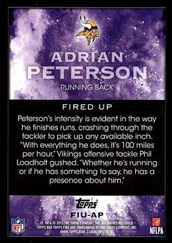 2015 Topps Fire - Fired Up #FIU-AP Adrian Peterson Back