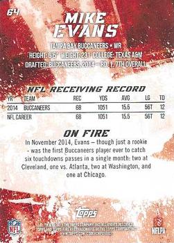 2015 Topps Fire - Flame #64 Mike Evans Back