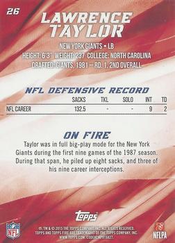 2015 Topps Fire - Silver #26 Lawrence Taylor Back
