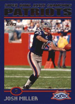 2005 Topps New England Patriots Super Bowl XXXIX Champions #14 Josh Miller Front