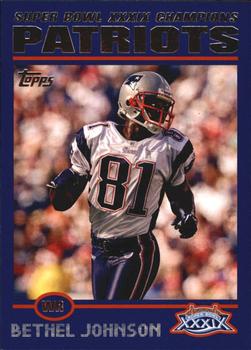 2005 Topps New England Patriots Super Bowl XXXIX Champions #20 Bethel Johnson Front