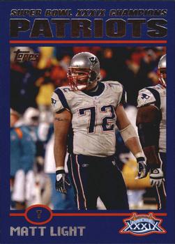 2005 Topps New England Patriots Super Bowl XXXIX Champions #34 Matt Light Front