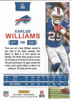 2016 Score #35 Karlos Williams Back