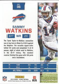 2016 Score #36 Sammy Watkins Back