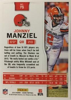 2016 Score #75 Johnny Manziel Back