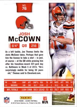 2016 Score #76 Josh McCown Back