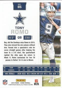 2016 Score #85 Tony Romo Back