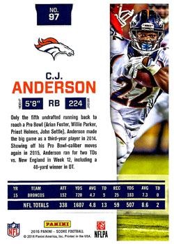 2016 Score #97 C.J. Anderson Back