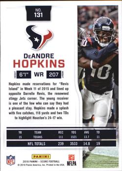 2016 Score #131 DeAndre Hopkins Back