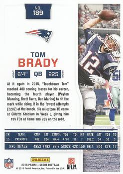 2016 Score #189 Tom Brady Back