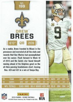 2016 Score #199 Drew Brees Back