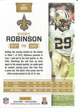 2016 Score #201 Khiry Robinson Back