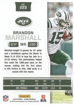 2016 Score #223 Brandon Marshall Back