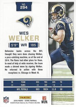 2016 Score #294 Wes Welker Back
