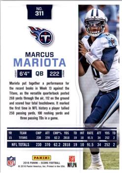 2016 Score #311 Marcus Mariota Back