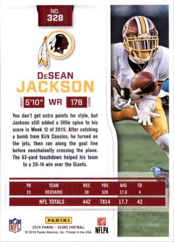 2016 Score #328 DeSean Jackson Back