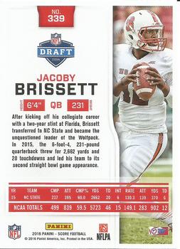 2016 Score #339 Jacoby Brissett Back