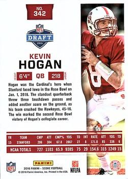 2016 Score #342 Kevin Hogan Back