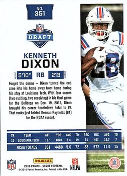 2016 Score #351 Kenneth Dixon Back