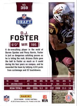 2016 Score #359 D.J. Foster Back