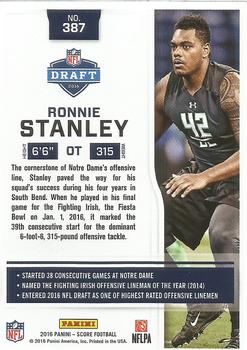 2016 Score #387 Ronnie Stanley Back