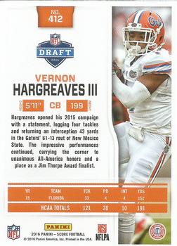 2016 Score #412 Vernon Hargreaves III Back