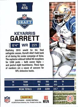 2016 Score #416 Keyarris Garrett Back
