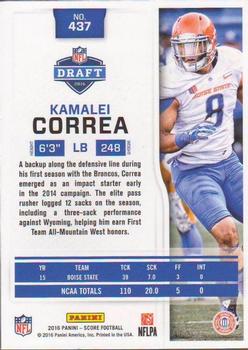 2016 Score #437 Kamalei Correa Back