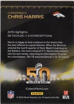2016 Panini Super Bowl 50 #3 Chris Harris Back
