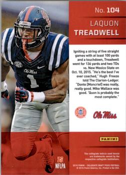 2016 Panini Prizm Collegiate Draft Picks #104 Laquon Treadwell Back