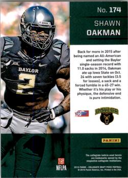 2016 Panini Prizm Collegiate Draft Picks #174 Shawn Oakman Back