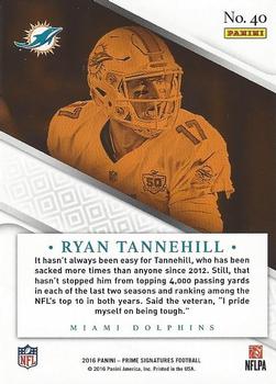 2016 Panini Prime Signatures #40 Ryan Tannehill Back