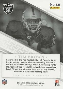 2016 Panini Prime Signatures #121 Tim Brown Back