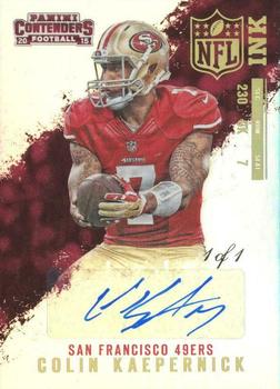 2015 Panini Contenders - NFL Ink Holo Gold #NFL-CK Colin Kaepernick Front