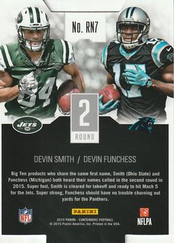 2015 Panini Contenders - Round Numbers Gold #RN7 Devin Smith / Devin Funchess Back