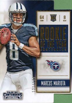 2015 Panini Contenders - Rookie of the Year Contenders Gold #ROY2 Marcus Mariota Front