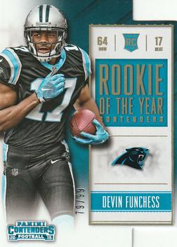 2015 Panini Contenders - Rookie of the Year Contenders Holo Gold #ROY20 Devin Funchess Front