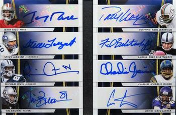 2015 Donruss Signature Series - Signature Series GR8S #GR8-WR Charlie Joiner / Jerry Rice / Michael Irvin / Paul Warfield / Steve Largent / Tim Brown / Cris Carter / Fred Biletnikoff Front