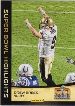 2016 Panini Super Bowl Highlights #10 Drew Brees Front