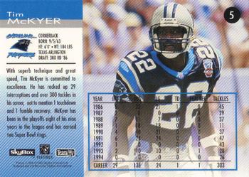 1995 SkyBox Carolina Panthers #5 Tim McKyer Back