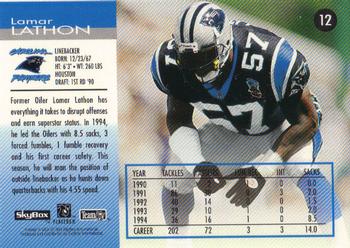 1995 SkyBox Carolina Panthers #12 Lamar Lathon Back