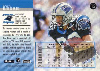 1995 SkyBox Carolina Panthers #15 Don Beebe Back