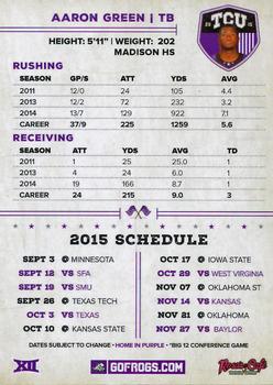 2015 TCU Horned Frogs Schedules #NNO Aaron Green Back